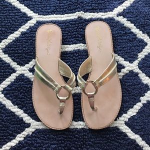 NWT gold 6.5 Lilly Pulitzer sandals